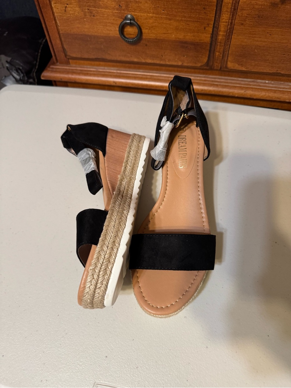 Dream Pairs Wedges 7.5 Black New Without Box Defects On Sole (discoloration)
